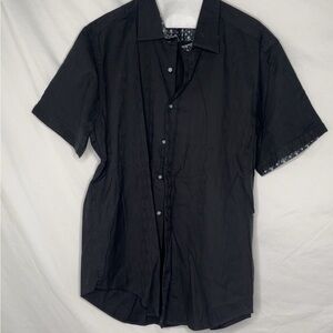 Robert Graham Black Casual Button Down Shirt Short Sleeve